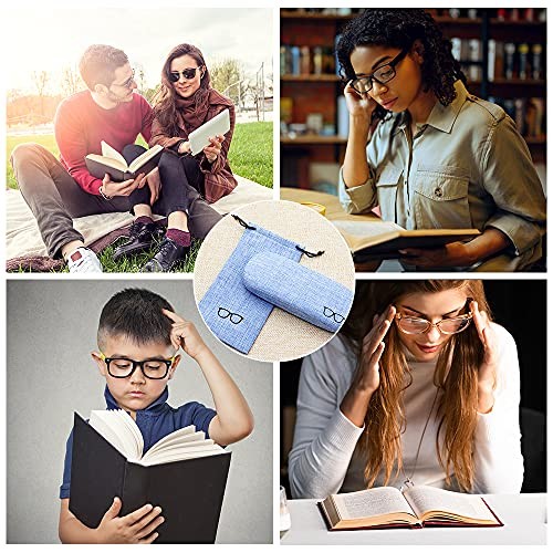 4 Sets Glasses Case, Portable Linen Hard Shell Eyeglasses Cases, Protective
