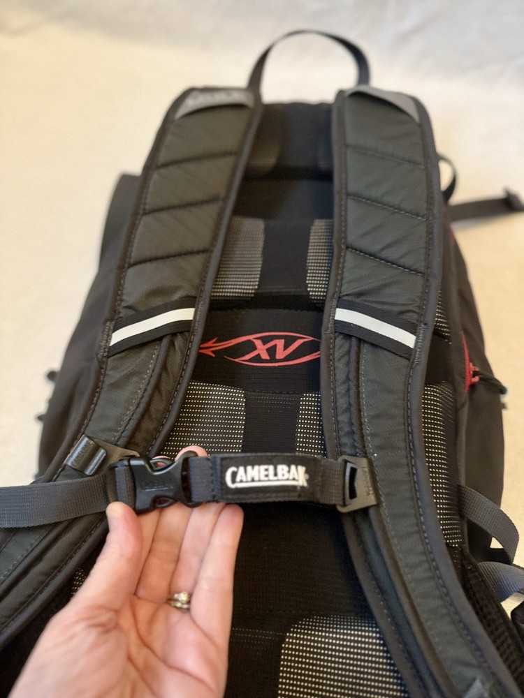 Camelbak M.U.L.E. Hydration Backpack Black/Red With Water Bladder 70oz.