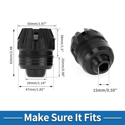 Motorcycle Frame Sliders Front Fork Falling Protection Wheel Crash Black