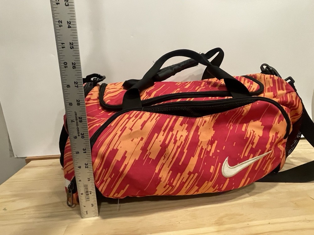 Nike Duffel Bag in an Orange Red Checkered Pattern- 16 X 9
