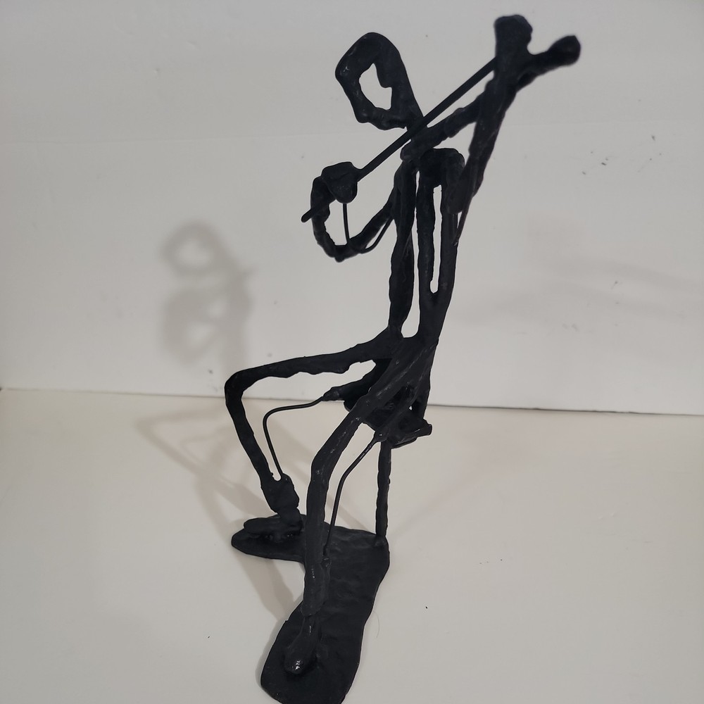 Figurine - Man Playing Violin Abstract Iron