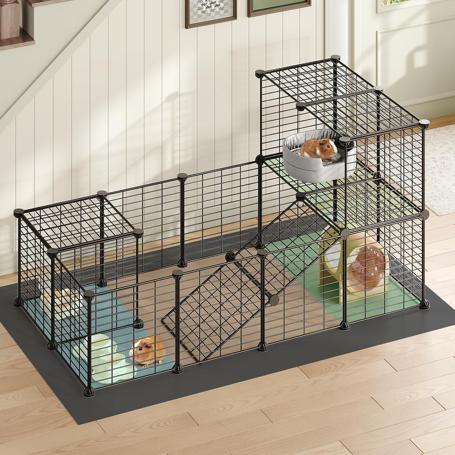 HOOBRO Guinea Pig Cage with Waterproof Mat 24 Panels Small Animal Playpen