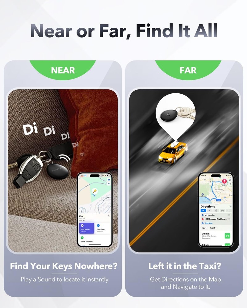 Flyruit Ftag02w 4-Pack Bluetooth Tracker Apple Find My Mfi Certified