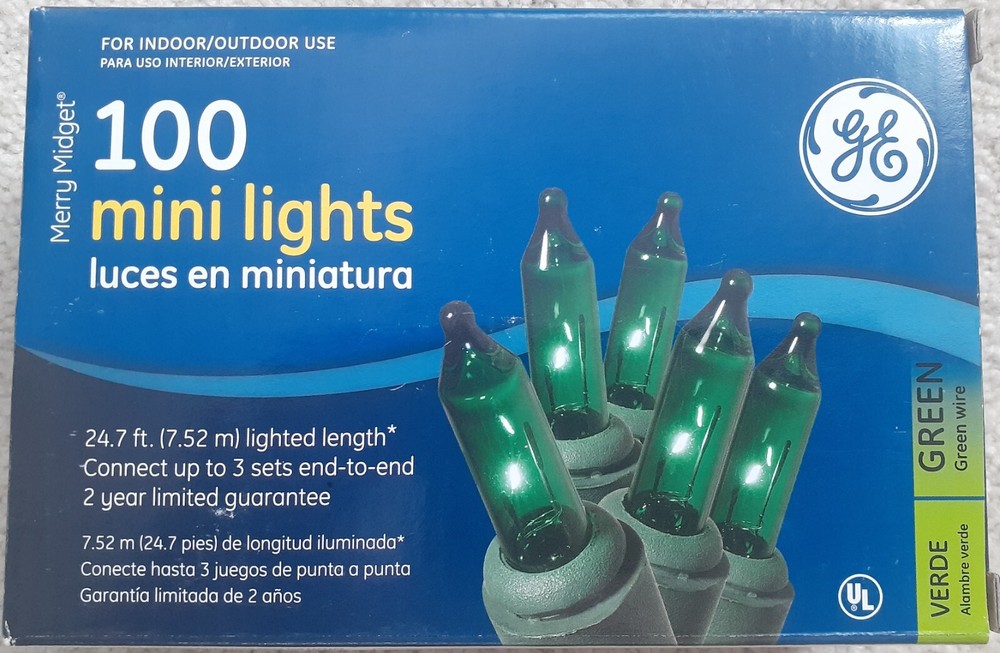 NIB GE Merry Midget 100 Green Light Set