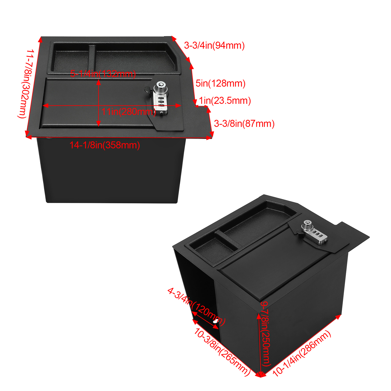 Center Console Safe Box Locking Safe For Toyota Tundra 2007-2013 Sequoia 08-13