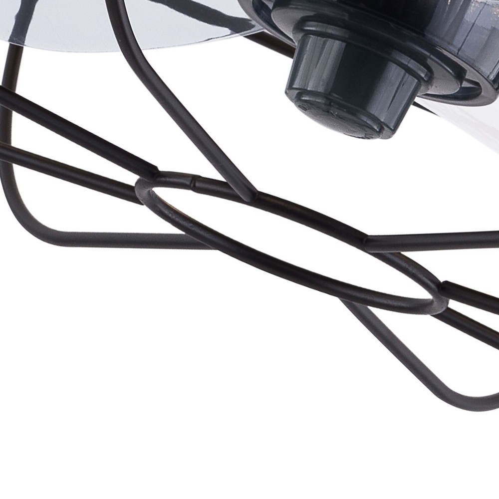 Low Profile Caged Ceiling Fans with Lights and Remote, Flush Mount Ceiling Fan