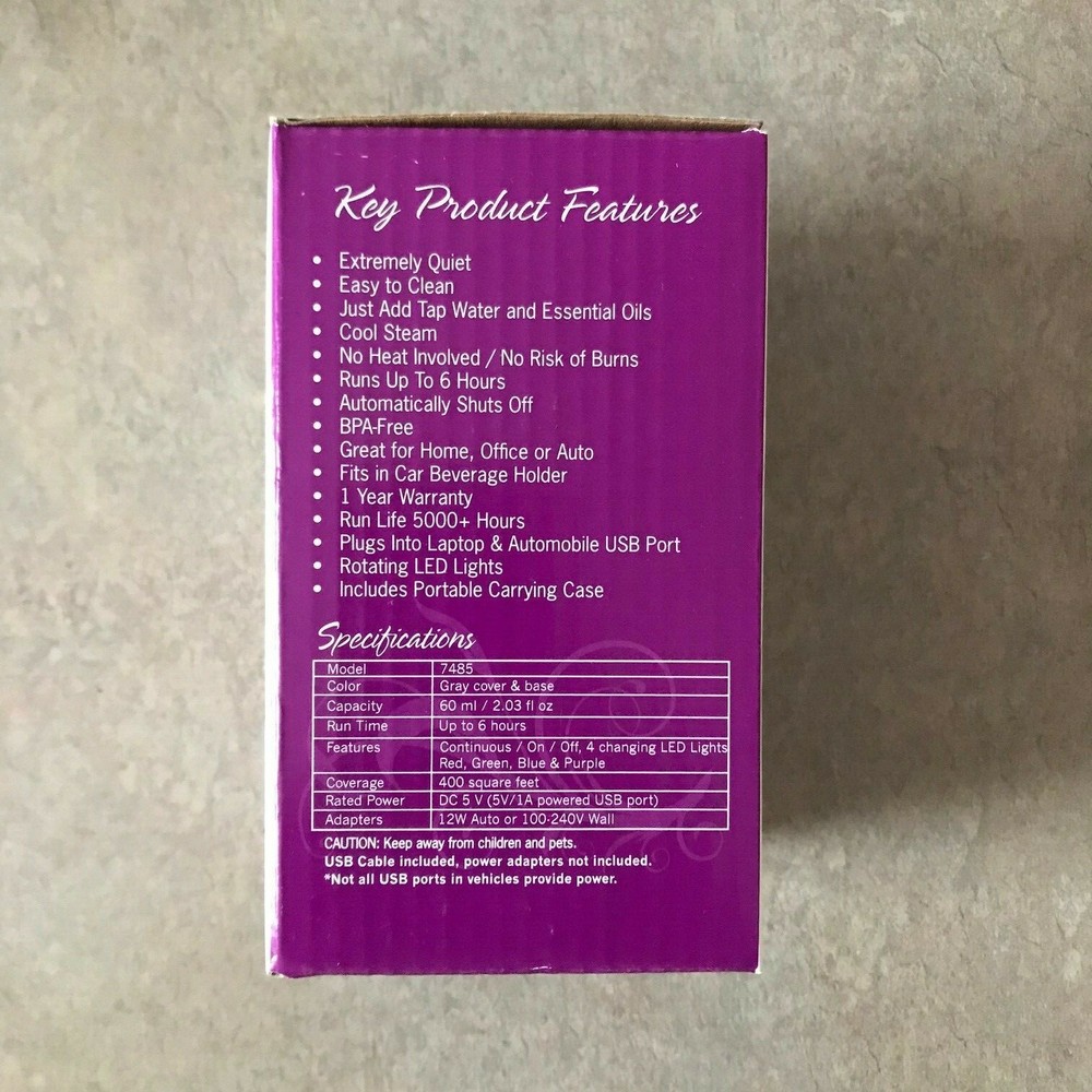 NOW Portable USB Ultrasonic Essential Oil Diffuser - NEW