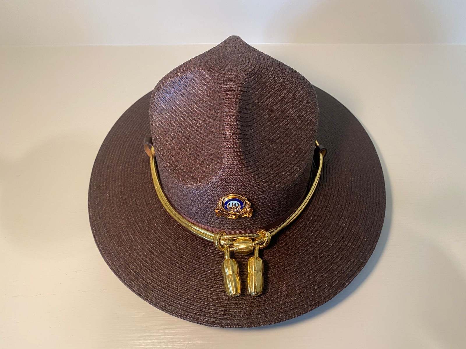 Stratton Form Fitting Straw Campaign Hat w/Strap  w/Box  7 1/4