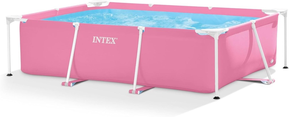 INTEX Metal Frame 7 ft x 5 ft x 23.5 in Above Ground Pool Set Rectangular