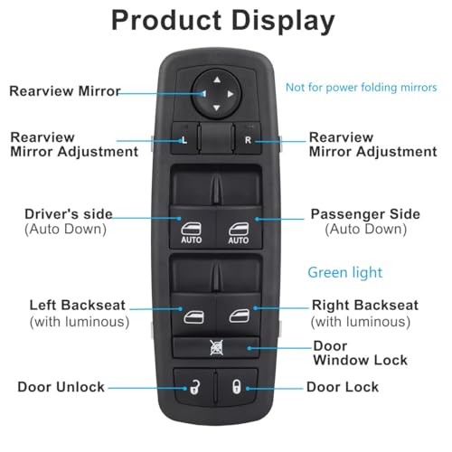 Power Window Master Control Switch Drive Side for Ram 1500 2500 3500 Quad Cab
