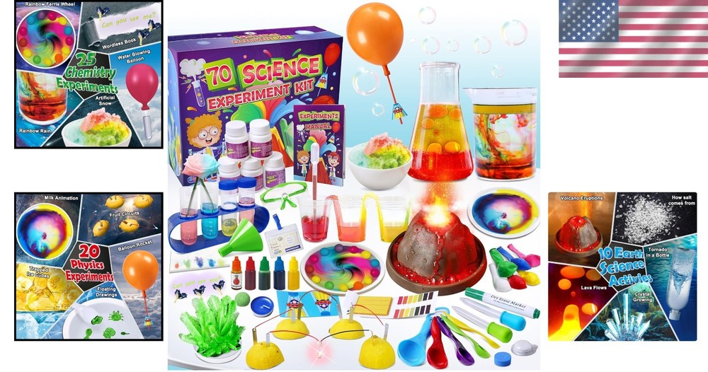 Interactive 70 Lab Experiments Science Kit for Kids - A Fun Learning Tool