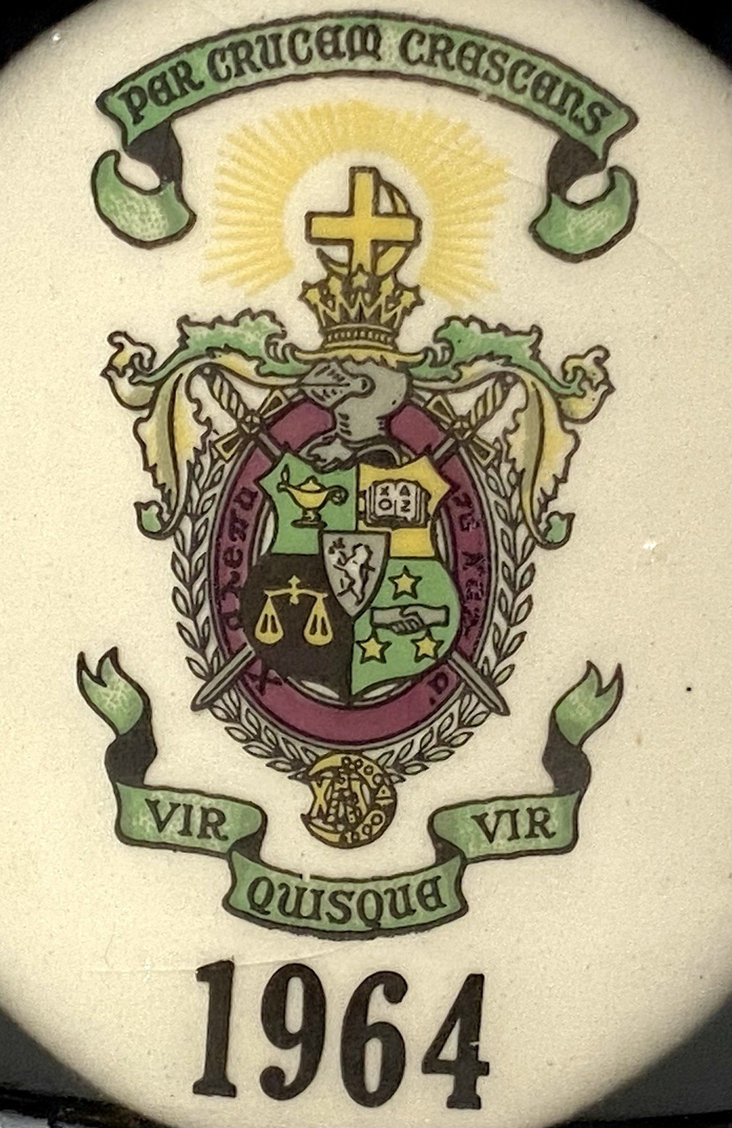 Vintage 1964 University of Michigan Lambda Chi Alpha Ceramic Beer Mug Stein JIM