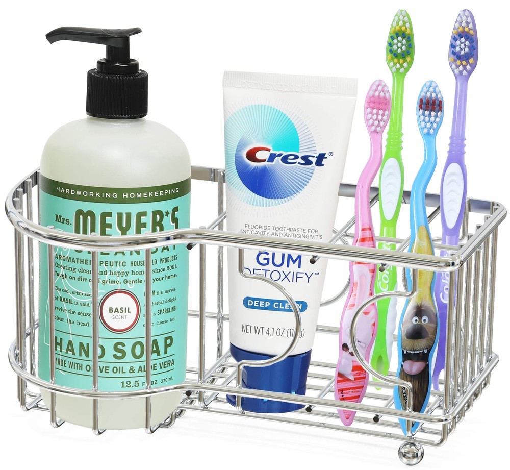Re Multifunctional 6 Slots Toothbrush Holder Chrome