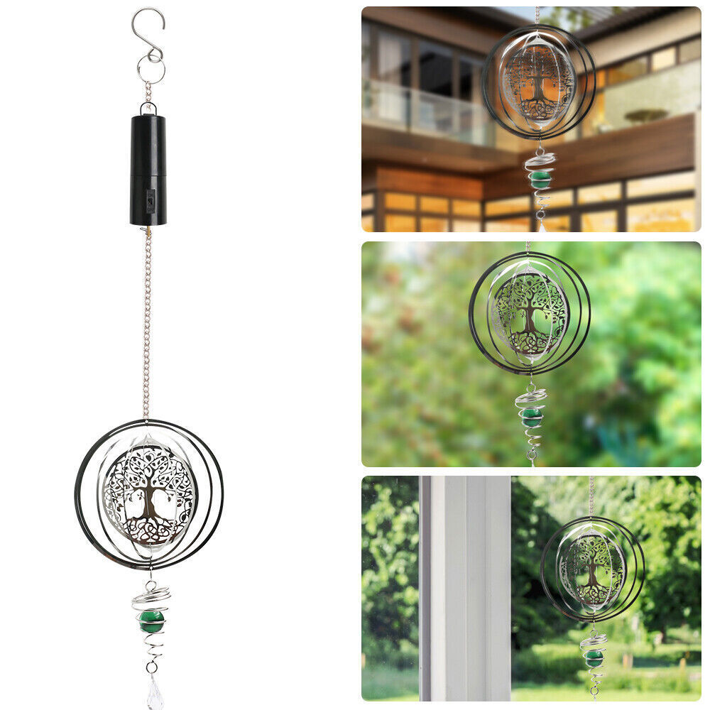 3D collapsible Rotating Wind Tree Hanging Wind Spinner Automatic Rotating Decor