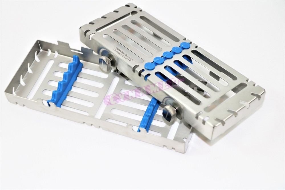 GERMAN GRADE STERILIZATION TRAY FOR 5 INSTRUMENTS DOUBLE BUTTON DETACHABLE 2EA