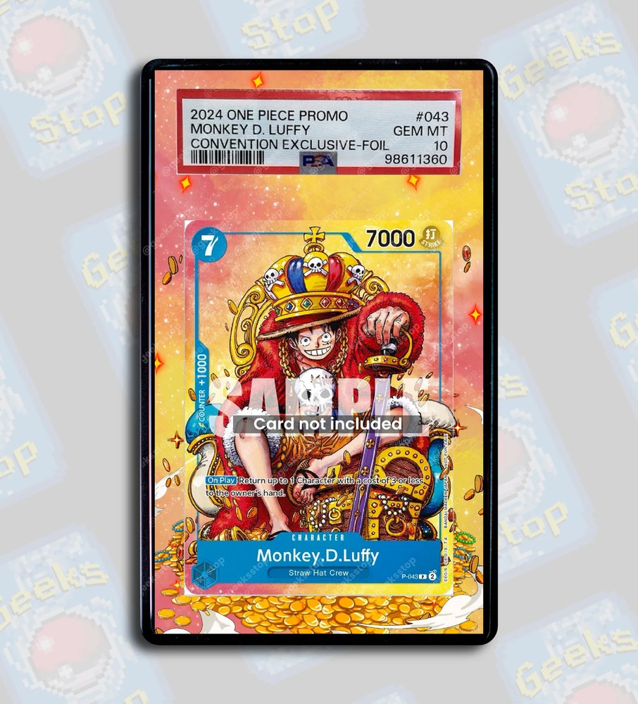 Luffy Convention Exclusive PSA TAG BGS | Extended Art Display Case for One Piece
