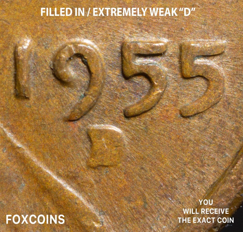 1955-D  ERROR  - WEAKLY/FILLED MINT MARK ERROR   NICE!!!!    A  Mint Mark Error