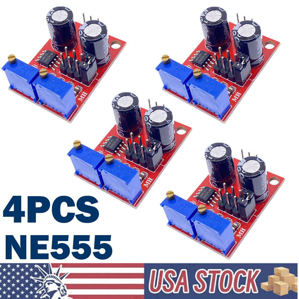 4Pc NE555 Duty Cycle Pulse Frequency Adjustable Square Wave Generator Module NEW