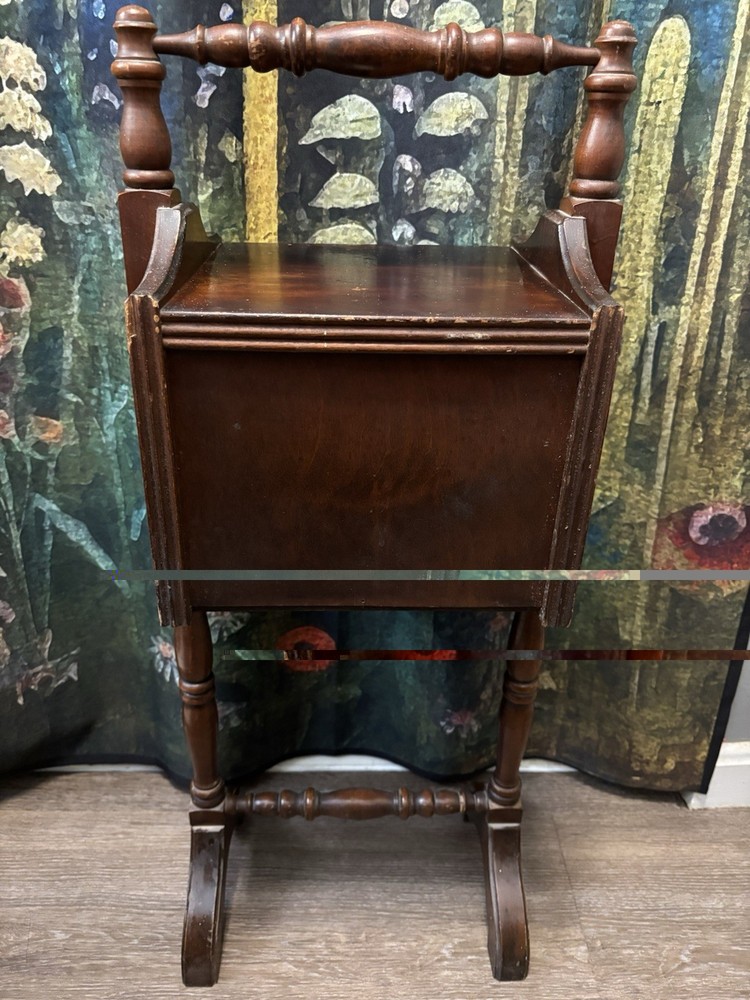 Antique Rustic Solid Wood Humidor Table Smoking Stand Side Table Heirloom