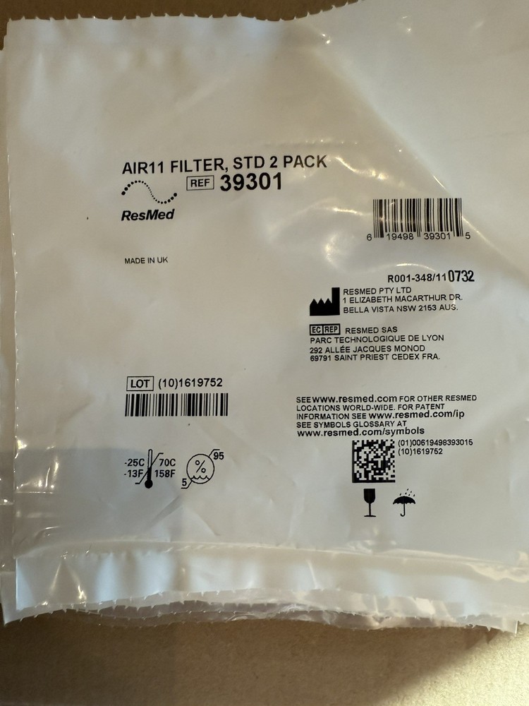 New Resmed Air 11 Filter std 2 pack