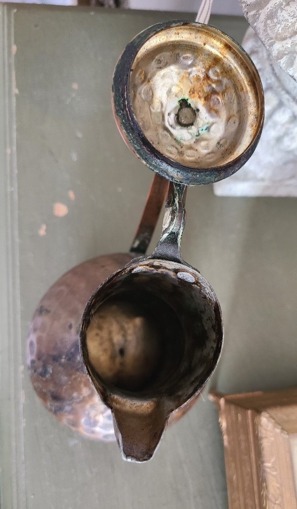 Vintage Middle Eastern Hammered Copper Coffee Pot
