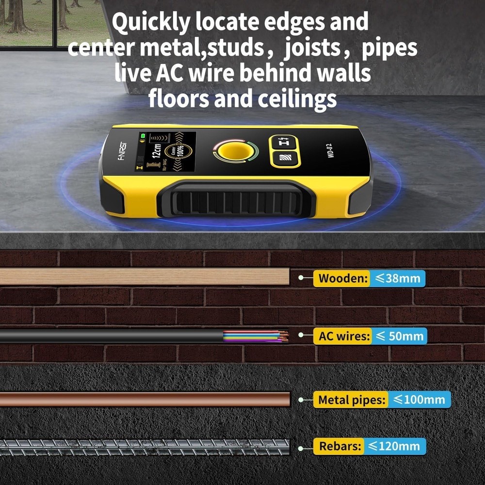 Digital Stud Finder with Calibration & Depth Detection - Ideal for Home Projects