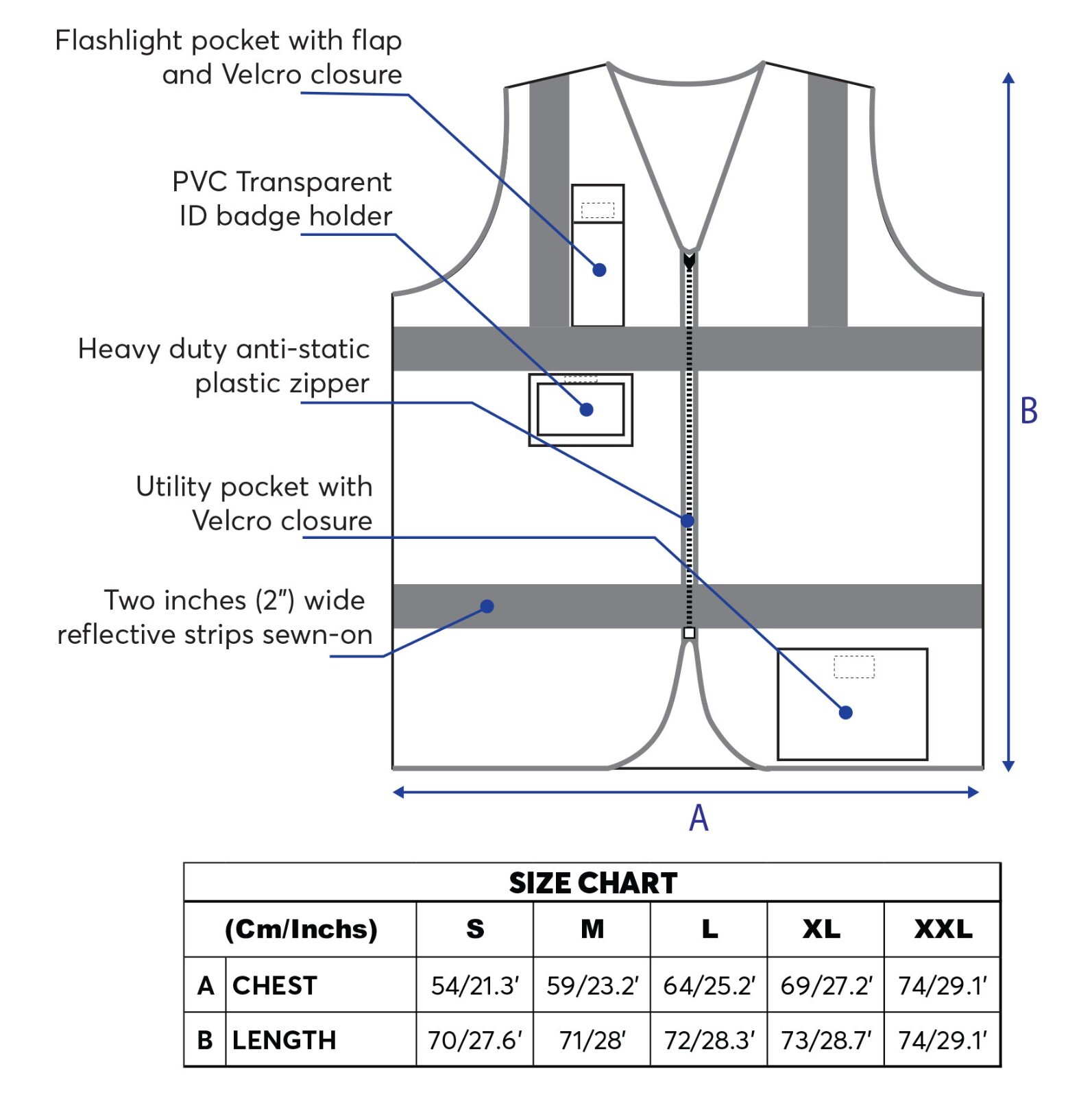 Pack of 4 Custom Hi-Vis Safety Vests – Full-Color Personalized Print