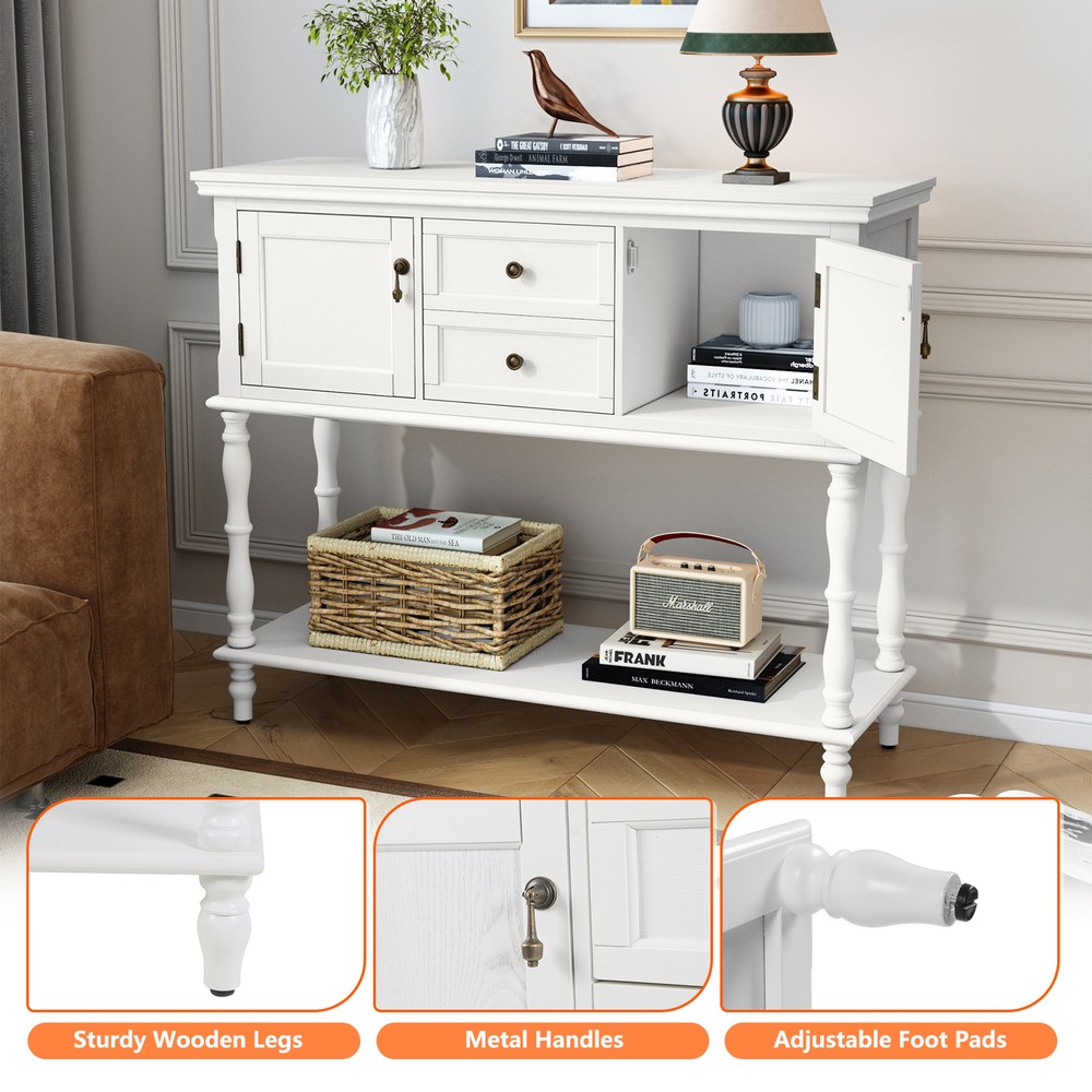 Sideboard Buffet with Door Drawer Storage Cabinet Buffet Table Dining Room White
