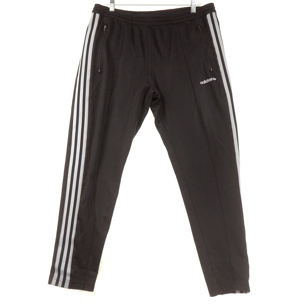 Adidas Black Track Pants Mens Large Pull On Drawstring