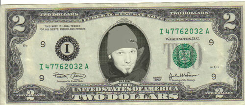 Fred Durst  $2 Dollar Bill Mint! Rare! $1 Limp Bizkit