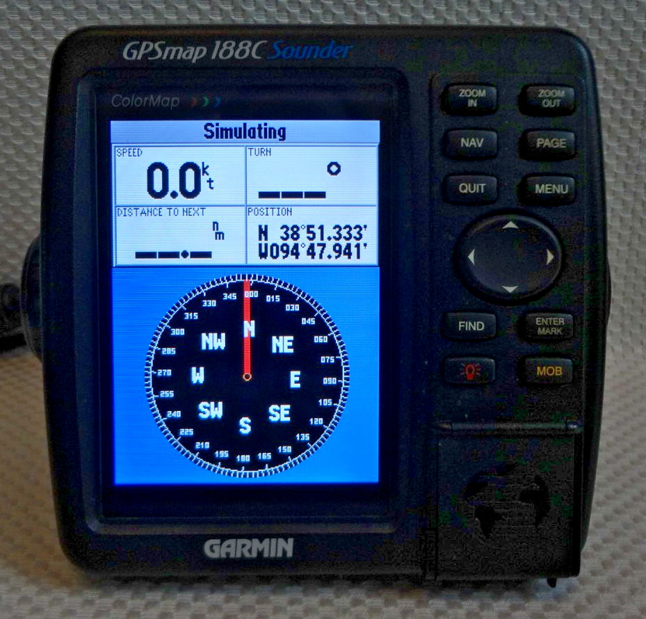 GARMIN GPSMAP 188C SOUNDER MARINE GPS CHART PLOTTER FISHFINDER DISPLAY w/ KNOBS