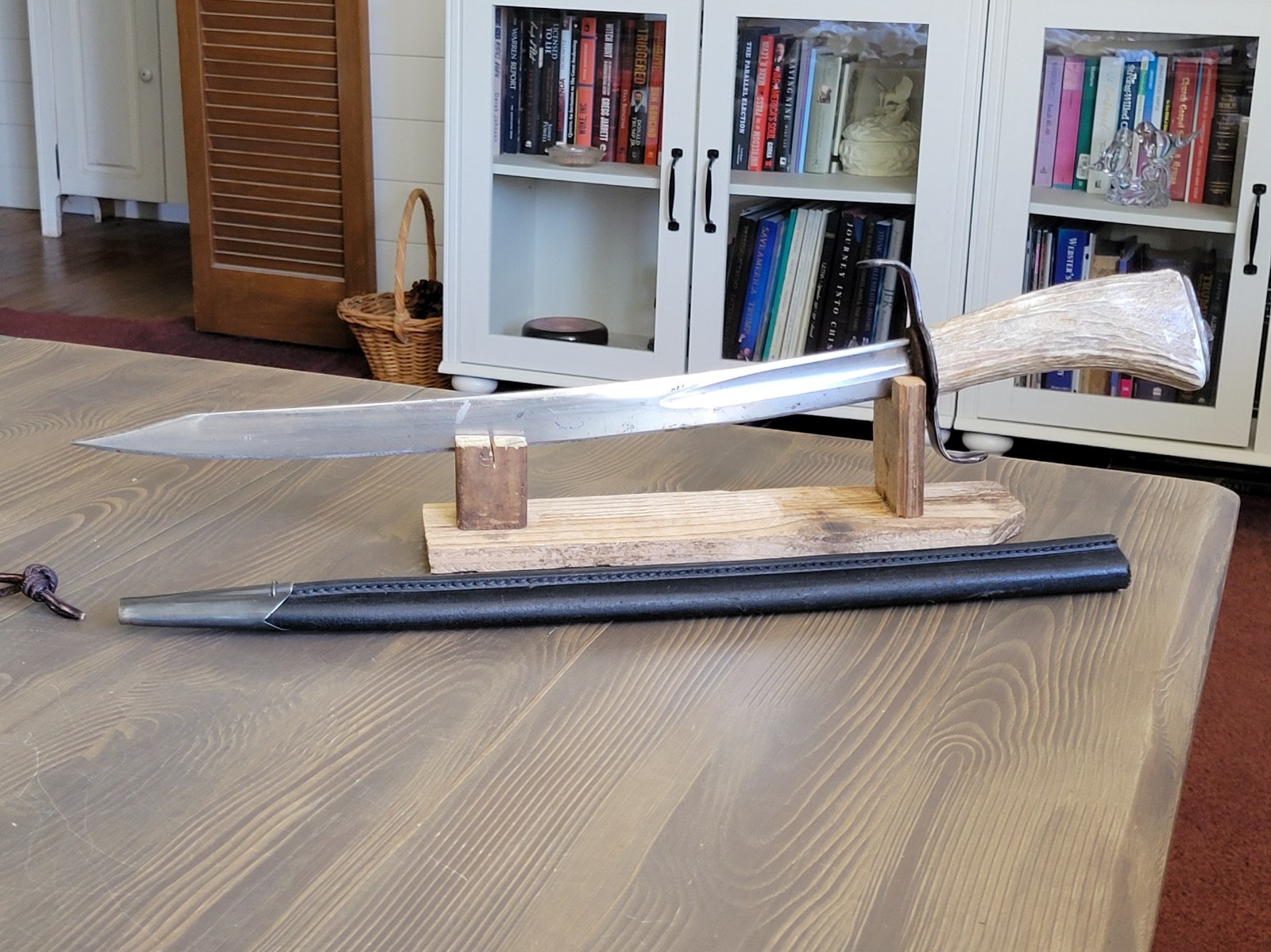 Custom Made Civil War Style Short Sword with Sheath, Used