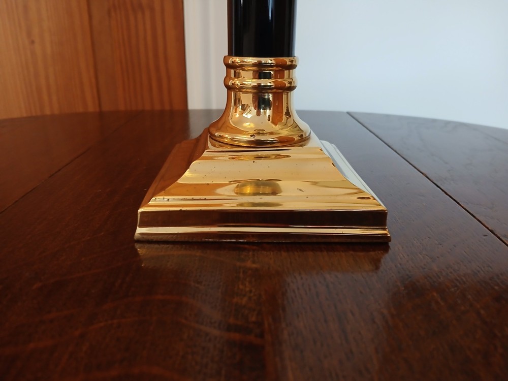 SEARCHLIGHT Brass and black column table lamp base
