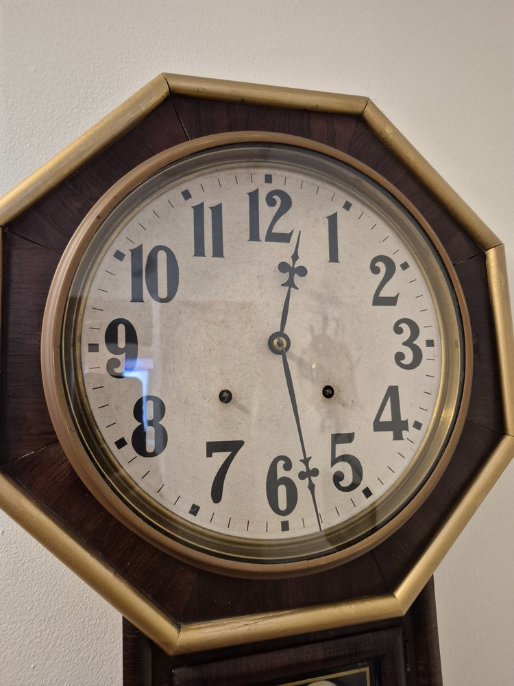 E. N. Welch Octagon Schoolhouse Clock – Working