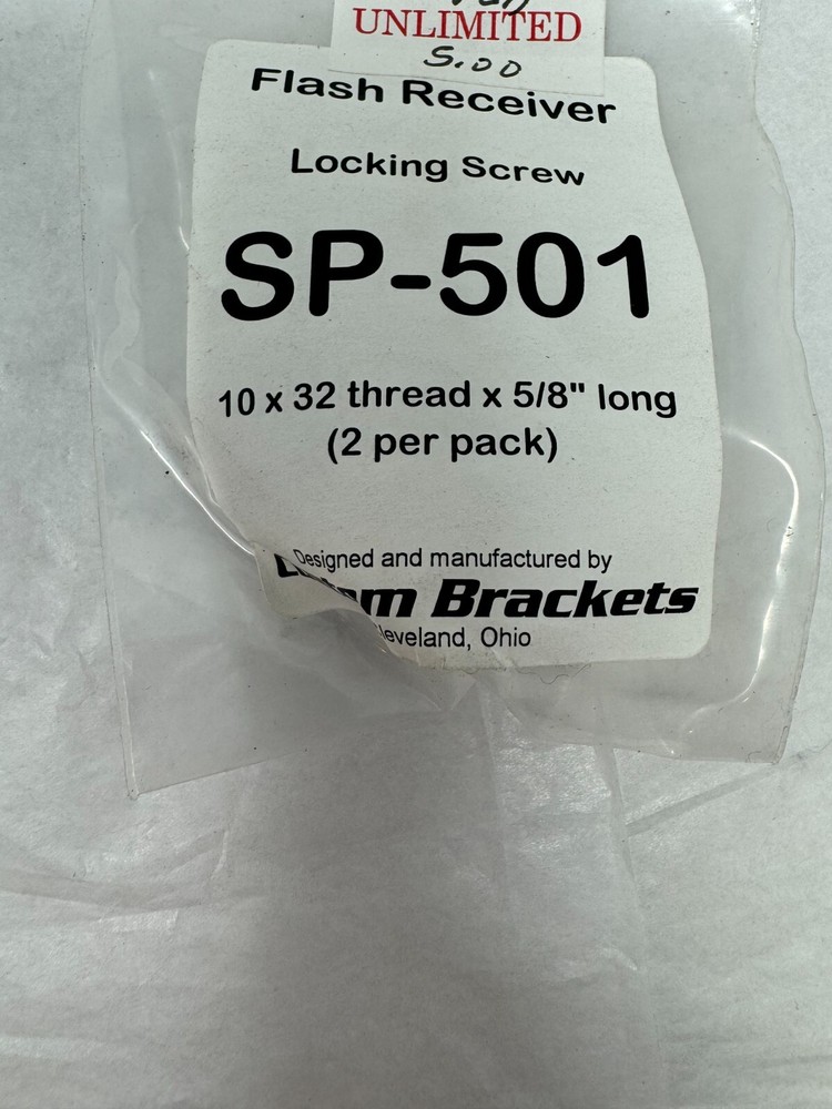 Custom Brackets SP - 501 Flash Receiver Locking Screw 10 x 32 Thread NEW Sealed