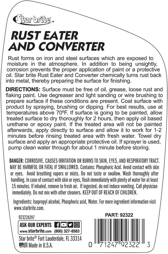 Rust Eater & Converter - Chemically Converts Rust into Steel