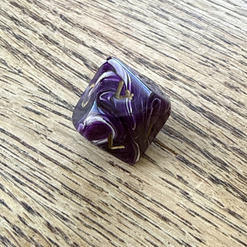 Crystal Caste Silk Purple d10 OOP dice