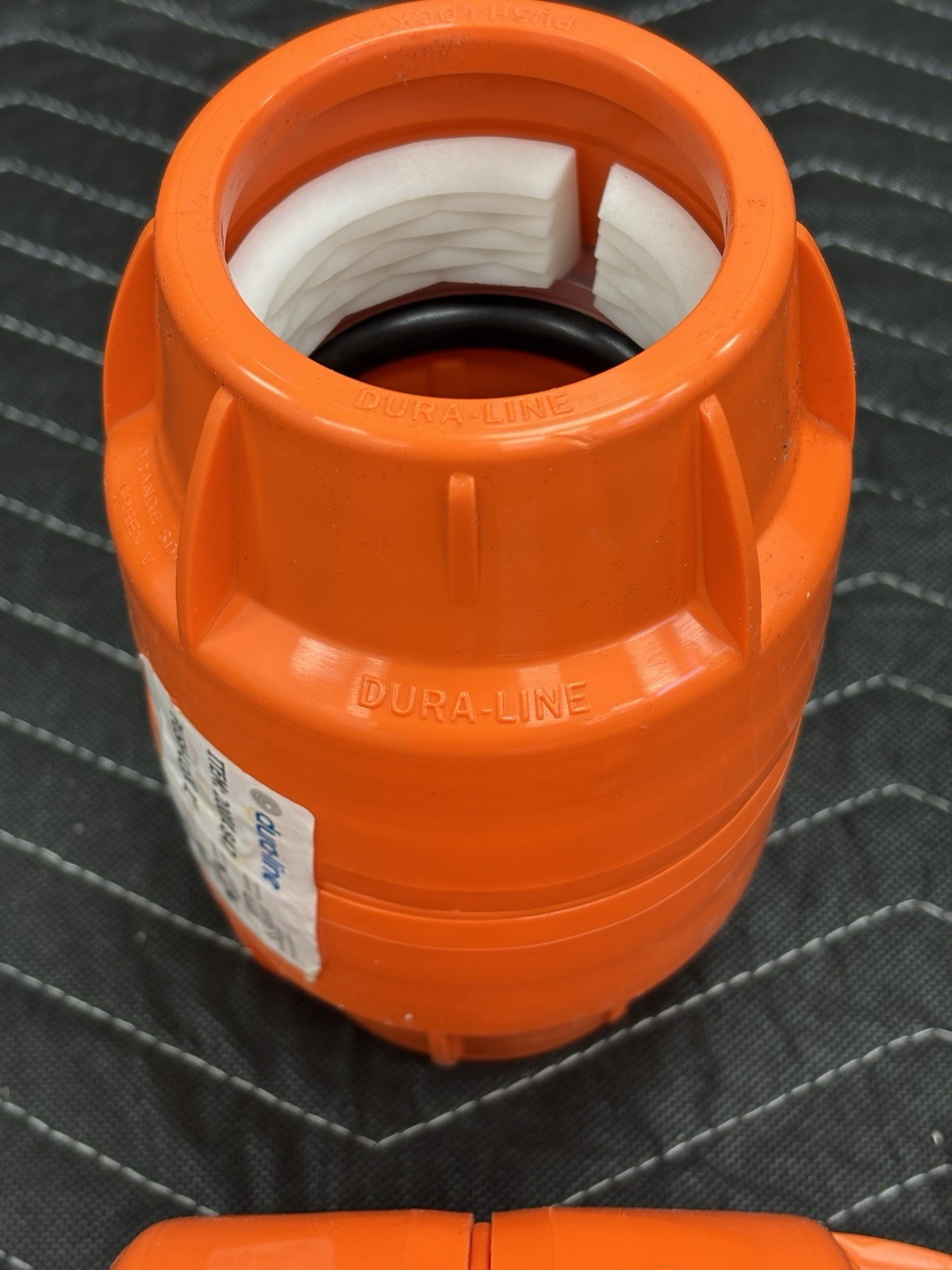 2" Dura-Line Molded Plastic Push Lock Coupler - Orange - 20001847 **CASE OF 15**