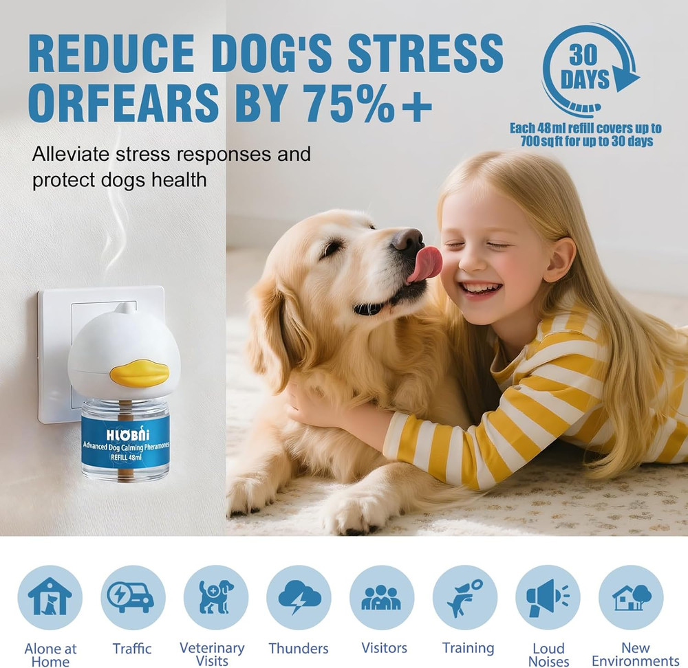 Dog Calming Diffuser – 2-Pack Dog Pheromone Calming Diffuser Kit for Stress, Anx