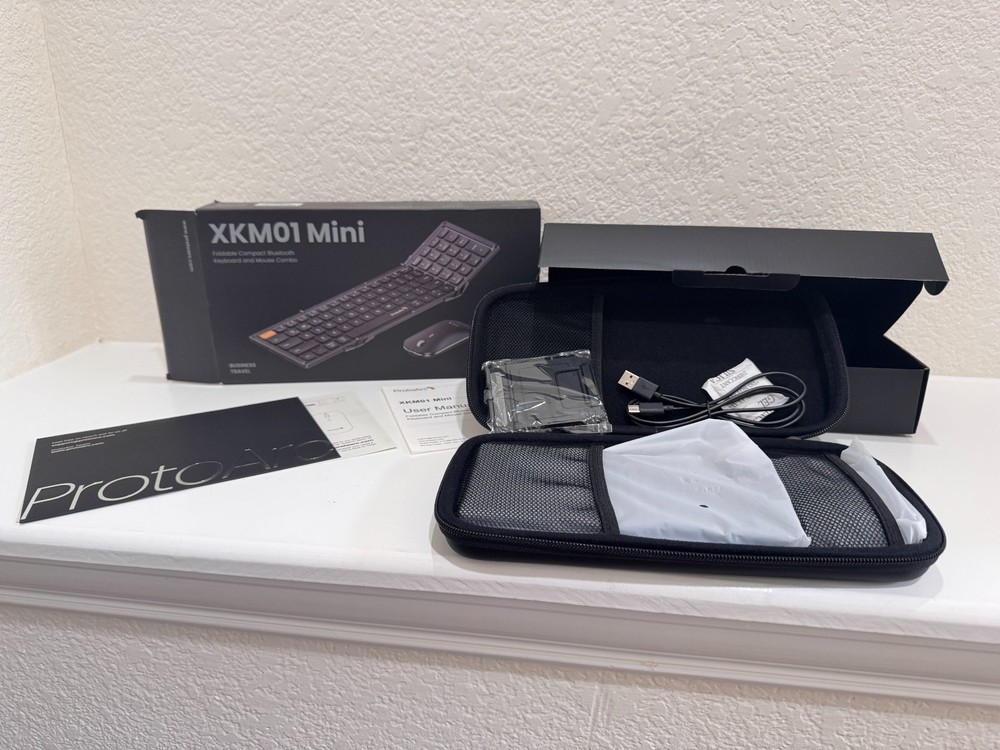 ProtoArc XKM01 Mini Foldable Bluetooth Keyboard Mouse Combo Open Box