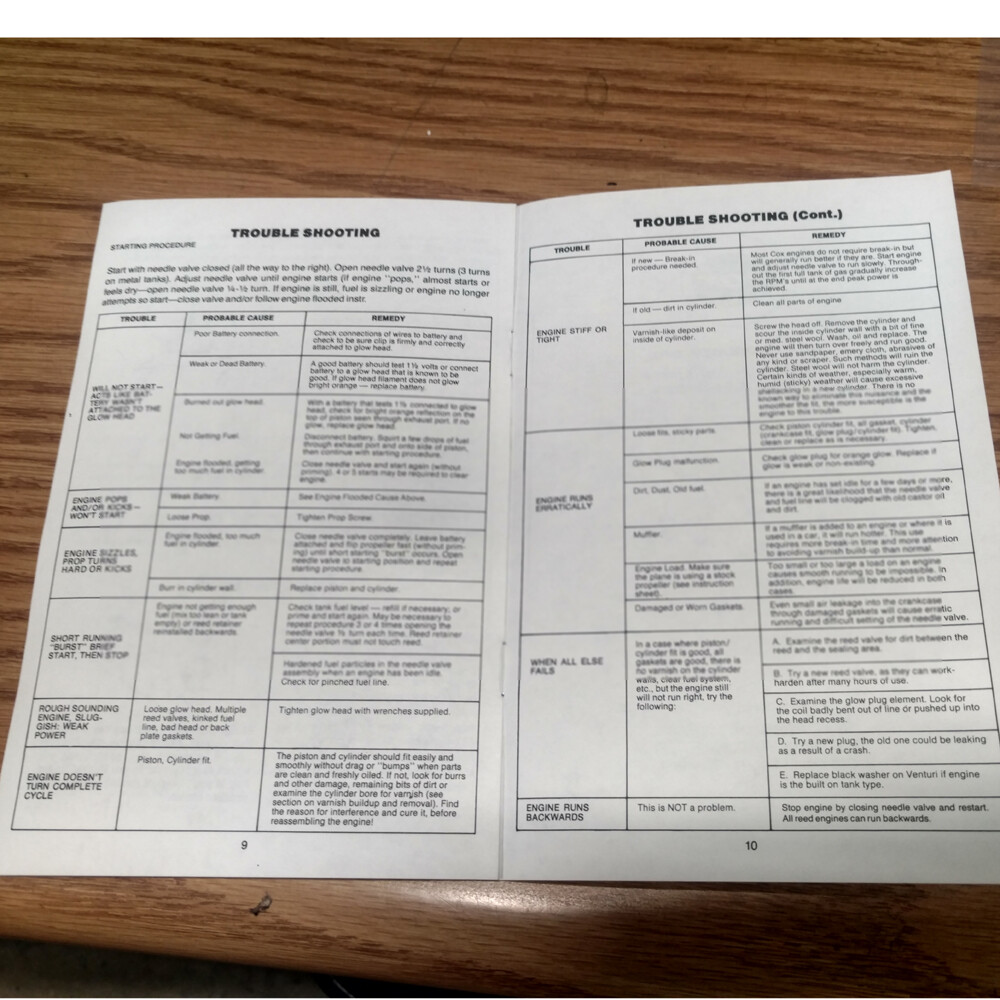 Cox Engine Performance Guide manual Excellent Condition