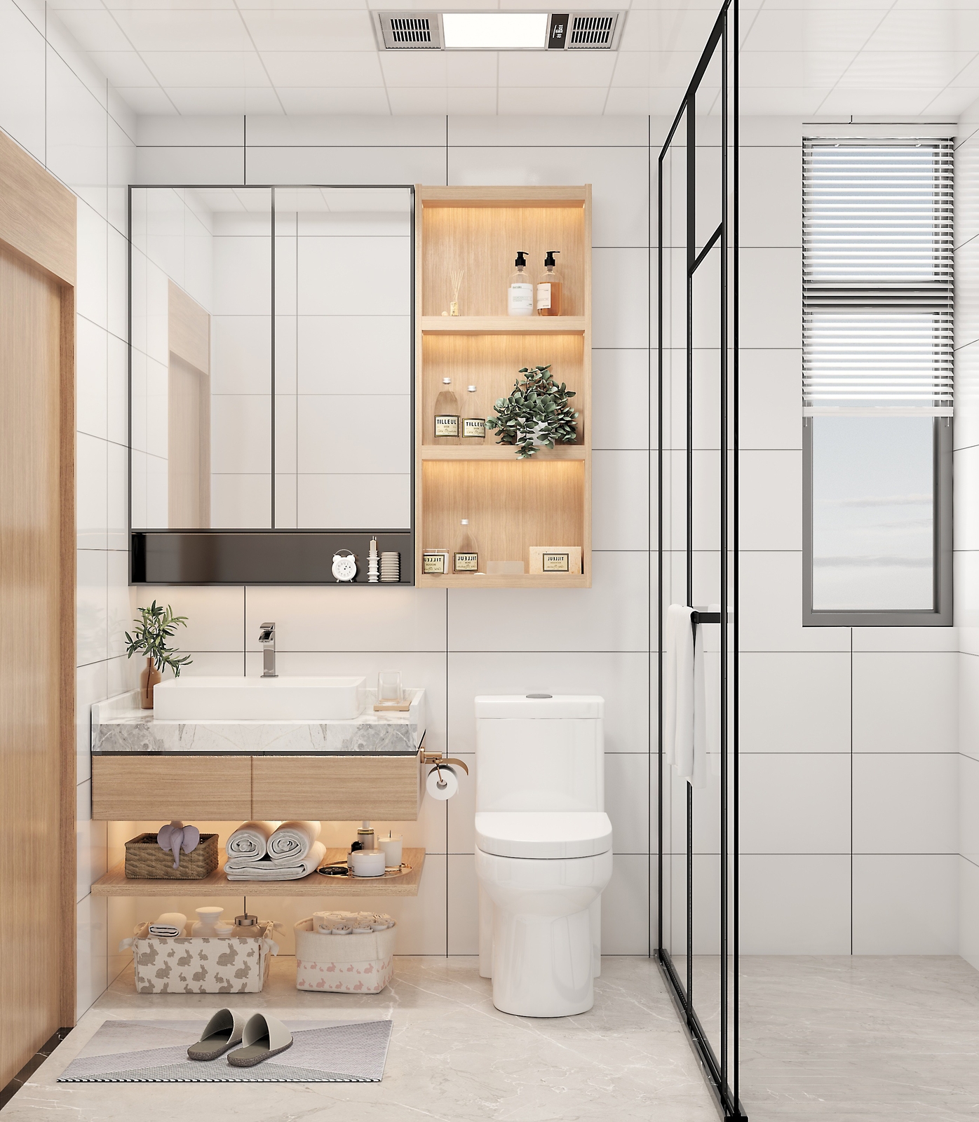 HOROW Modern Small Toilet One Piece Toilet White Dual Flush w/ Soft Close Seat