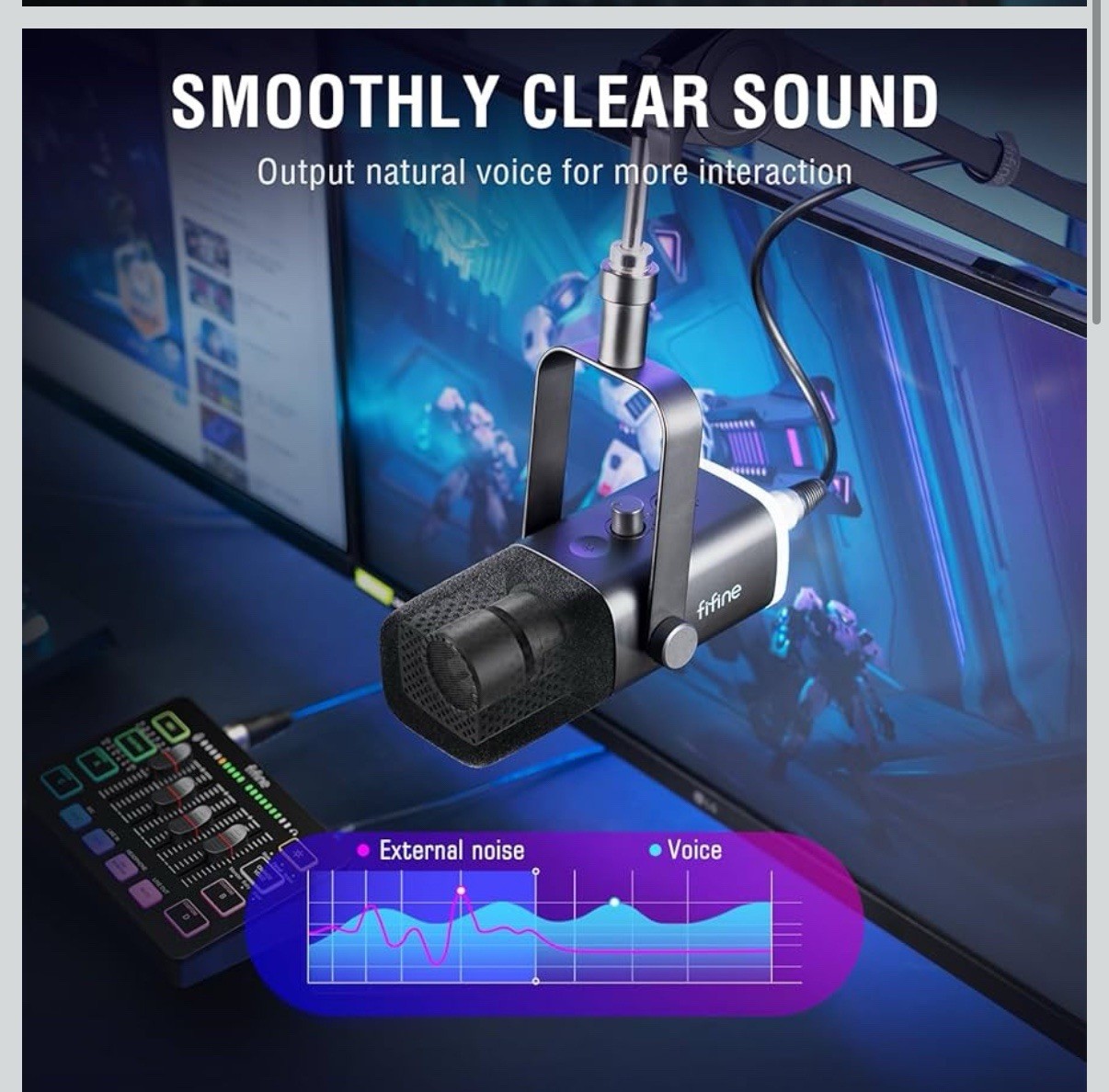 FIFINE Gaming Equipment Bundle, Dynamic XLR/USB Gaming Microphone Set KS-5