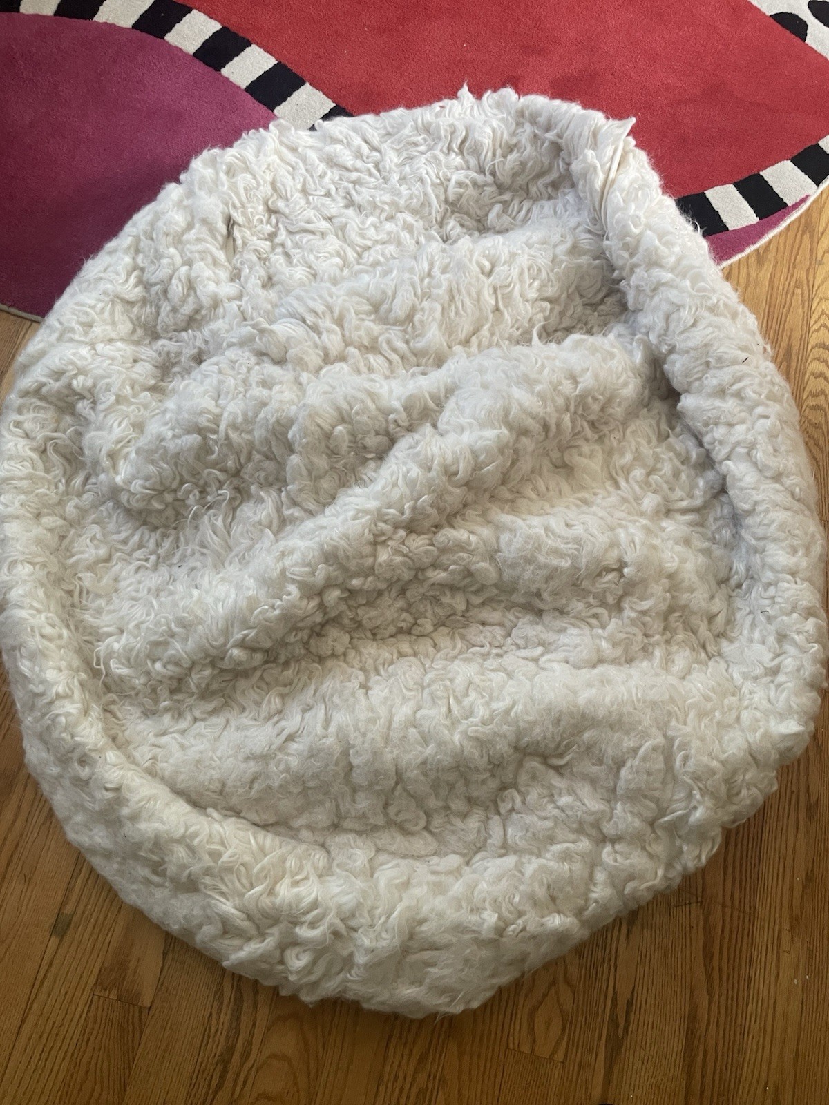 Pottery Barn Teen White Fur Bean Bag Cover LG