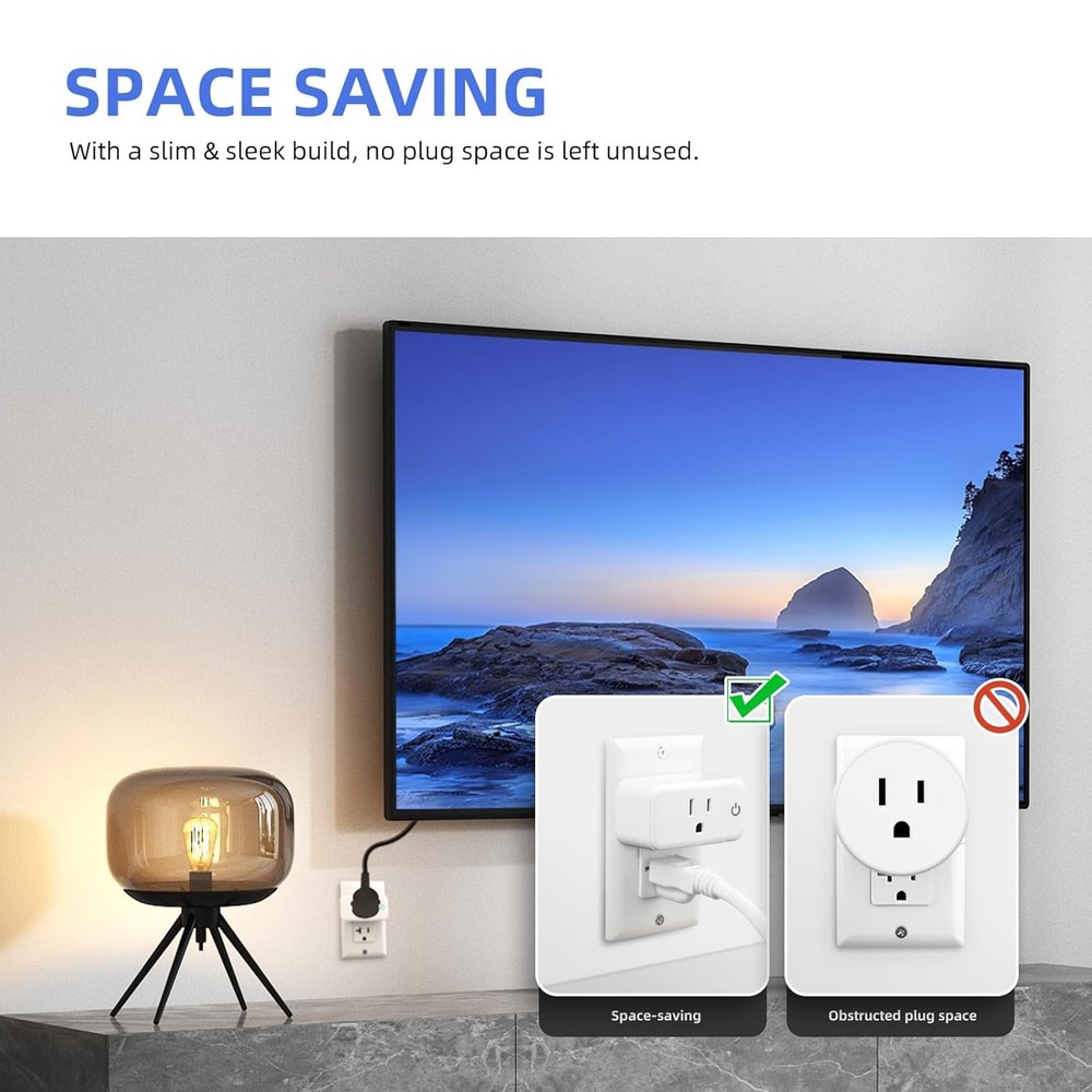 2 Pack Mini Smart Plug, 15A WiFi Outlet with Timer & Group Control