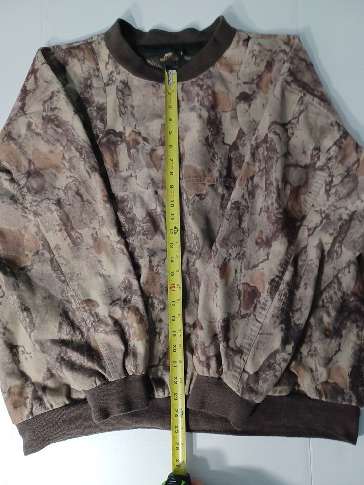 NATURAL GEAR CAMO PULLOVER LINED ZIPPERED POCKETS PADDED SHOULDERS - Size XL