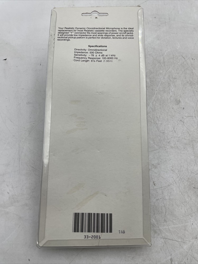 Radio Shack 33-2001A Dynamic Microphone MW00A2