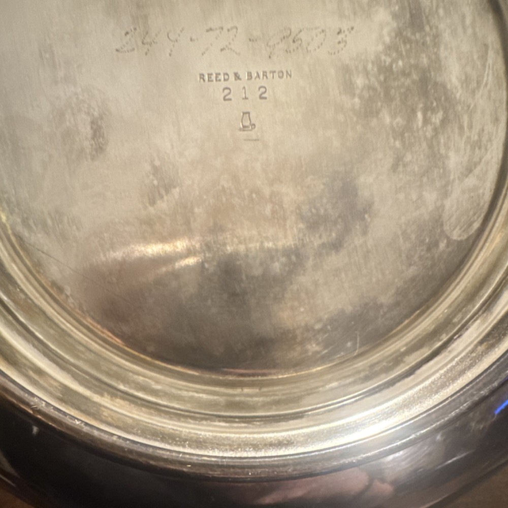 Reed & Barton Silverplate Bowl 212 Beaded Pattern with Beaded Edge Rim