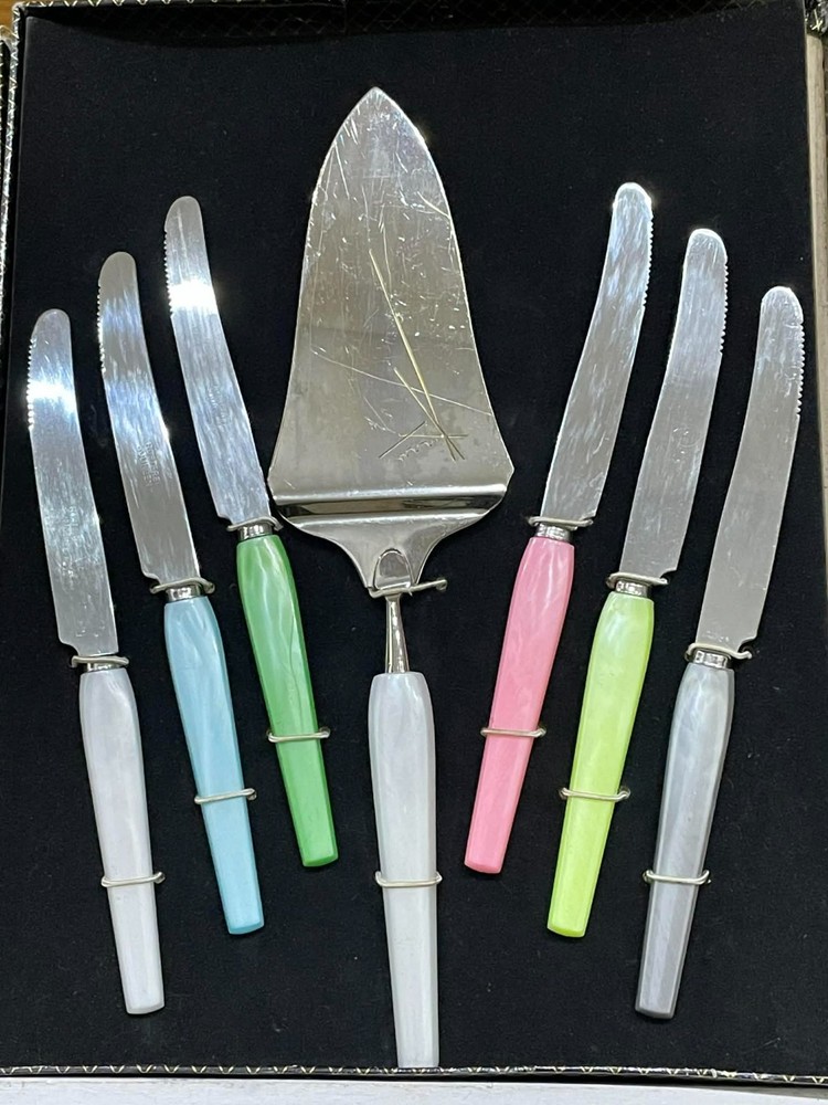 Vintage Rostfrei Solingen Cake Servings Set Knife Cake Server 7 Pc. Set Germany
