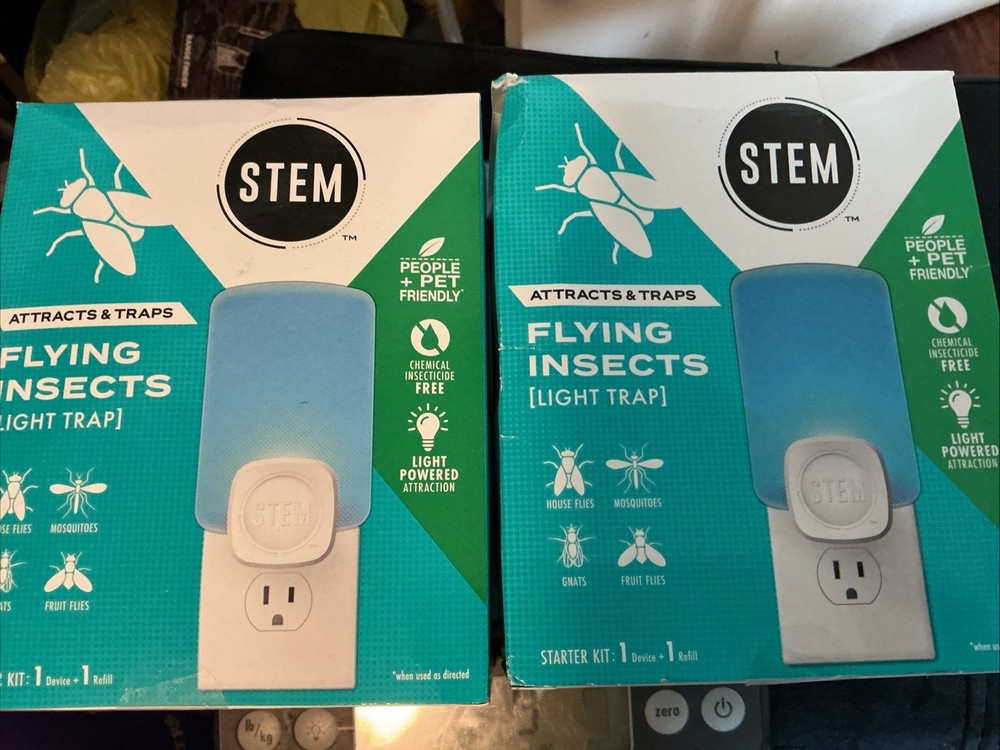 2 STEM Light Trap Flying Insects Starter Kit 1 Device & 1 Refill -